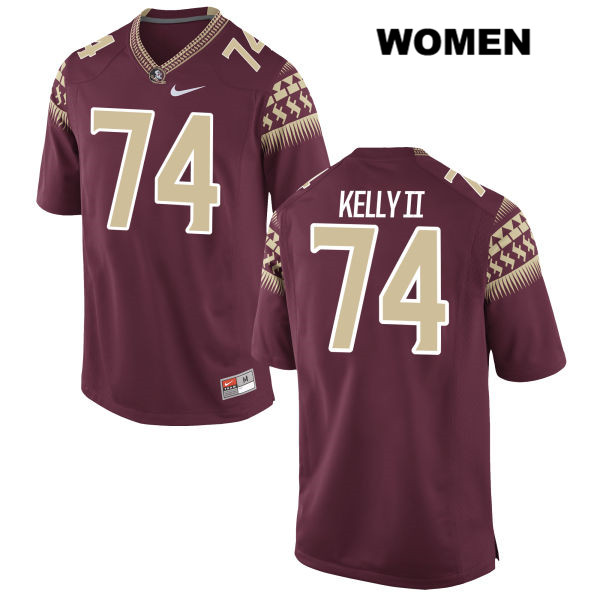 Women's NCAA Nike Florida State Seminoles #74 Derrick Kelly II College Red Stitched Authentic Football Jersey HXL7469PX